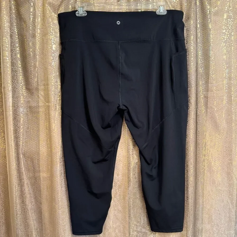 RBX Plus Black Super Soft Ultra Hold Ankle Length Legging Pockets 3X - Picture 2 of 9